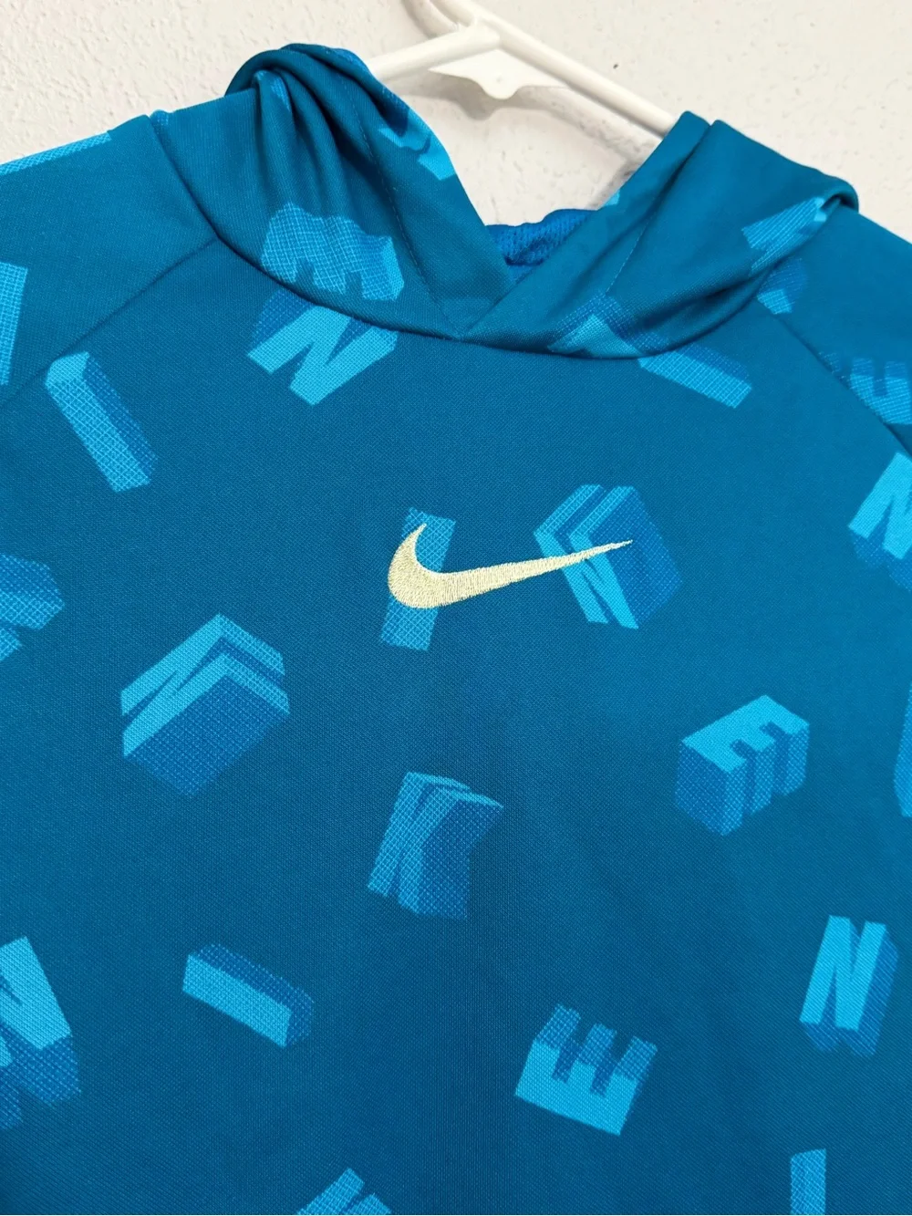 Nike Turquoise Blue Therma-FIT Pullover Hoodie